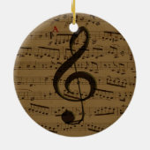 Muzikale Treble Clef Bladmuziek Classic Keramisch Ornament (Achterkant)