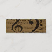 Muzikale Treble Clef Bladmuziek Classic Mini Visitekaartje (Achterkant)
