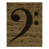 Muzikale Treble Clef Bladmuziek Classic Perfect Poster (Voorkant)