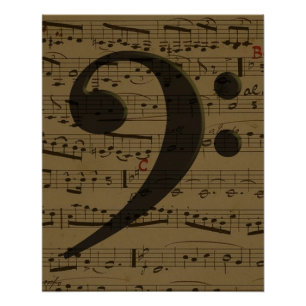Muzikale Treble Clef Bladmuziek Classic Perfect Poster