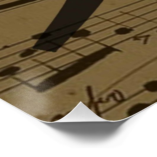 Muzikale Treble Clef Bladmuziek Classic Perfect Poster (Hoek)