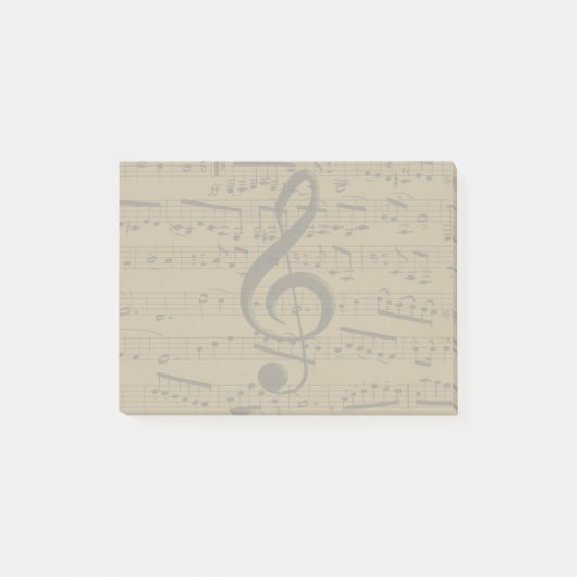 Muzikale Treble Clef Bladmuziek Classic Post-it® Notes (Voorkant)