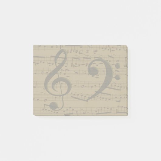 Muzikale Treble Clef Bladmuziek Classic Post-it® Notes (Voorkant)