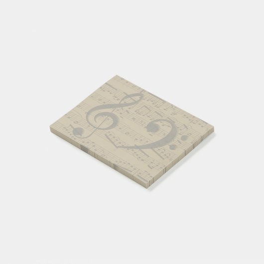 Muzikale Treble Clef Bladmuziek Classic Post-it® Notes (Schuin)