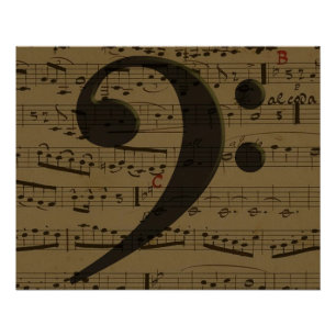 Muzikale Treble Clef Bladmuziek Classic Poster
