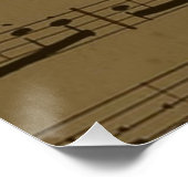 Muzikale Treble Clef Bladmuziek Classic Poster (Hoek)