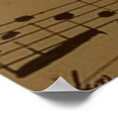 Muzikale Treble Clef Bladmuziek Classic Poster (Hoek)