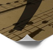 Muzikale Treble Clef Bladmuziek Classic Poster (Hoek)