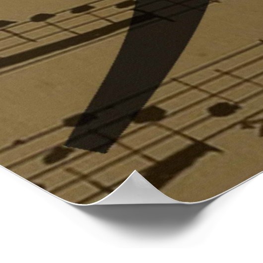 Muzikale Treble Clef Bladmuziek Classic Poster (Hoek)