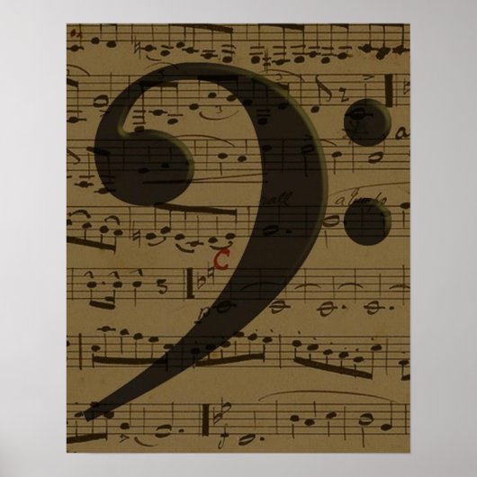 Muzikale Treble Clef Bladmuziek Classic Poster (Voorkant)