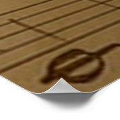 Muzikale Treble Clef Bladmuziek Classic Poster (Hoek)