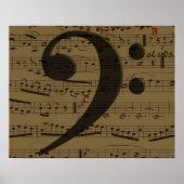 Muzikale Treble Clef Bladmuziek Classic Poster (Voorkant)