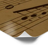 Muzikale Treble Clef Bladmuziek Classic Poster (Hoek)