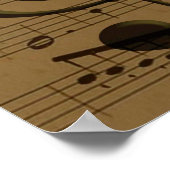Muzikale Treble Clef Bladmuziek Classic Poster (Hoek)