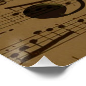 Muzikale Treble Clef Bladmuziek Classic Poster (Hoek)