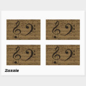 Muzikale Treble Clef Bladmuziek Classic Rechthoekige Sticker (Vel)