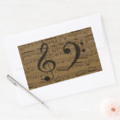 Muzikale Treble Clef Bladmuziek Classic Rechthoekige Sticker (Envelop)