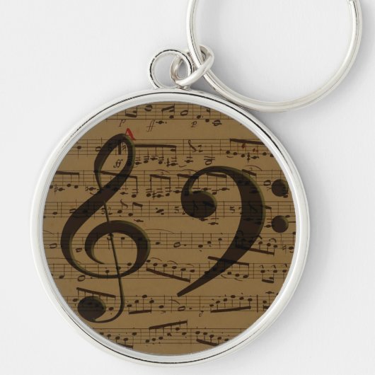 Muzikale Treble Clef Bladmuziek Classic Sleutelhanger (Voorkant)