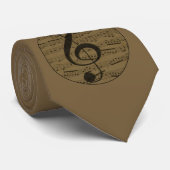 Muzikale Treble Clef Bladmuziek Classic Stropdas (Opgerold)