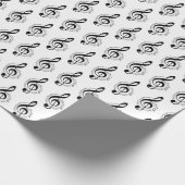 Muzikale Treble Clef op wit Cadeaupapier (Hoek)
