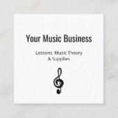 Muzikale Treble Clef QR code Muzieklessen Vierkante Visitekaartje (Voorkant)