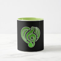 Muzikale Trillingen Liefde Groen Hart Muzieknoot D