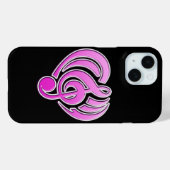 Muzikale Trillingen Roze Hart Muzieknoot DJ Case-Mate iPhone Case (Achterkant (horizontaal))