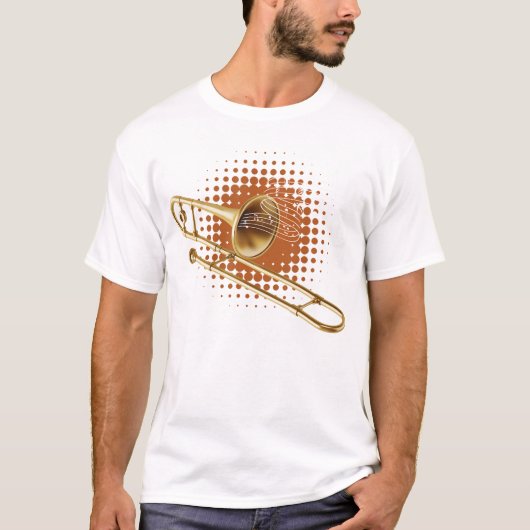 Muzikale trombone trombonist marching band speler t-shirt (Voorkant)