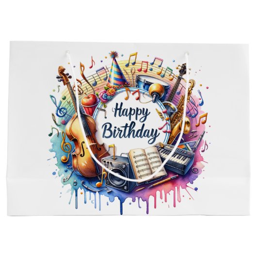 Muzikale verjaardag groot cadeauzakje (Achterkant)
