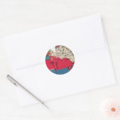 Muzikale Verjaardag Kittens Ronde Sticker (Envelop)