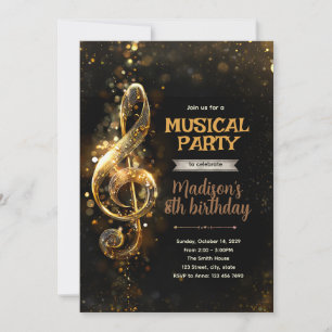 Muzikale verjaardagsfeest uitnodiging