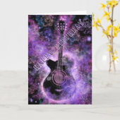 Muzikale Verjaardagskaart met Rockgitaar Kaart (Gele Bloem)