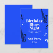 Muzikale verjaardagsuitnodiging kaart (Voorkant / Achterkant)