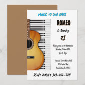 Muzikale verjaardagsuitnodiging kaart (Voorkant / Achterkant)