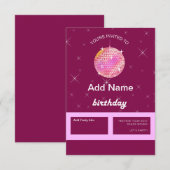 Muzikale verjaardagsuitnodiging kaart (Voorkant / Achterkant)