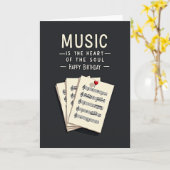 Muzikale Verjaardagswensen Kaart (Gele Bloem)