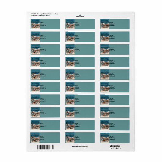 Muzikale Vintage Kerst Carolers Etiket (Full Sheet)