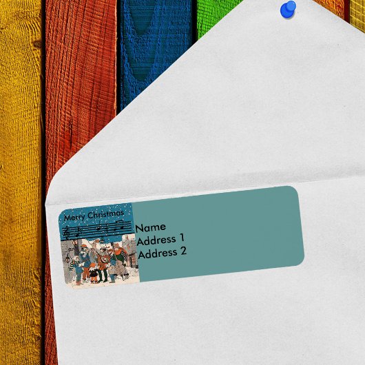 Muzikale Vintage Kerst Carolers Etiket