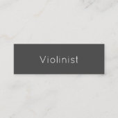 Muzikale violist performer Simple Grey Mini Visitekaartje (Voorkant)