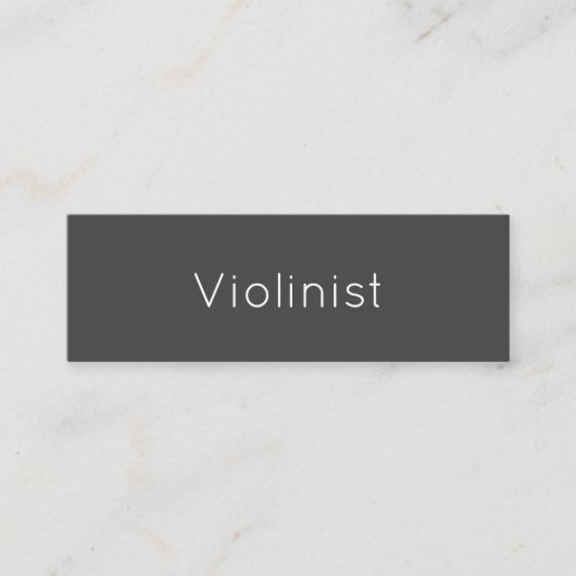 Muzikale violist performer Simple Grey Mini Visitekaartje (Voorkant)