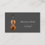 Muzikale Viool Klassieke Muziek Simpel Grijs Visitekaartje (Voorkant)