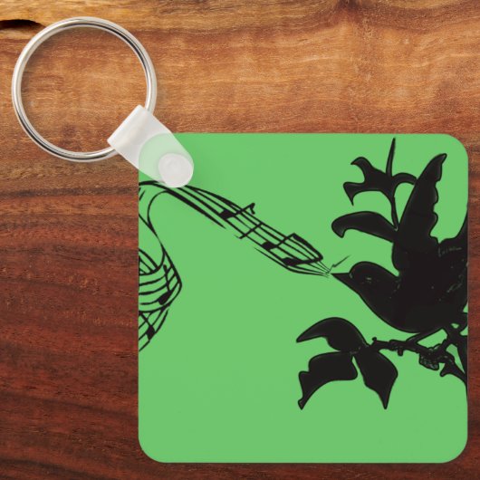 Muzikale Vogel Verandert Kleuren Sleutelhanger (Voorkant)