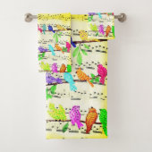 Muzikale Vogels Badhanddoek Set Bad Handdoek (Insitu)