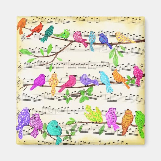 Muzikale Vogels Magneet (Voorkant)