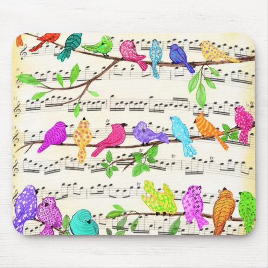 Muzikale Vogels Muismat (Voorkant)