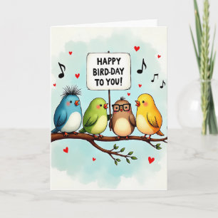 Muzikale Vogels Verjaardagskaart Kaart