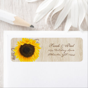 Muzikale Zonnebloem Hout Graan Retouradres Labels