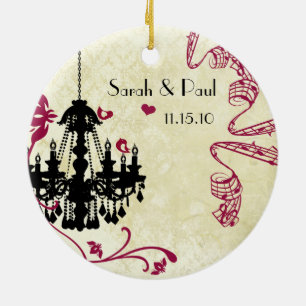 Muzikale Zwarte Pruim Vogels Vintage Kroonluchter Keramisch Ornament