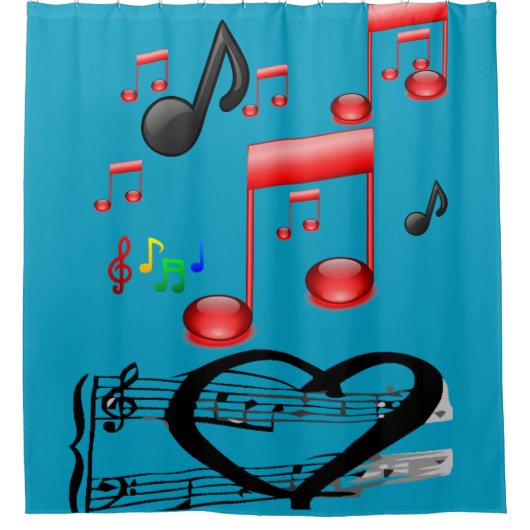 Muzikans douchegordijn (Voorkant)