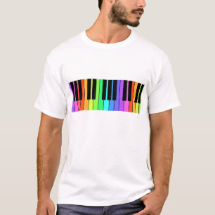 Muzikans regenboogtoetsenbord T-shirt